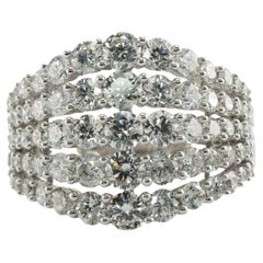 Diamond Ring 14K White Gold Band 3.00cts TDW Cluster