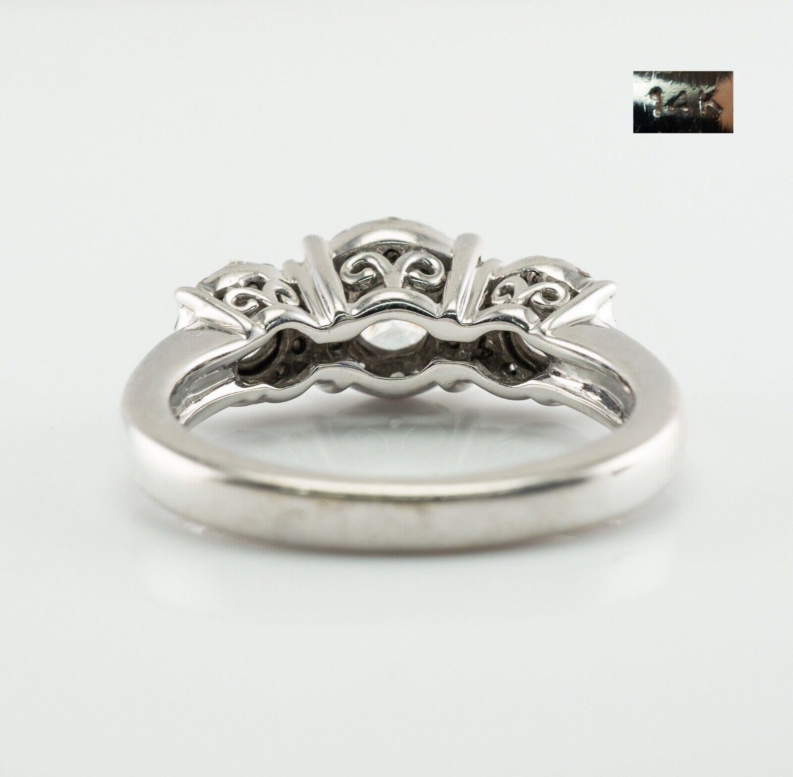 Anillo de diamantes de oro blanco de 14 quilates Halo Boda de compromiso 1,63 TDW en Bueno estado para la venta en East Brunswick, NJ