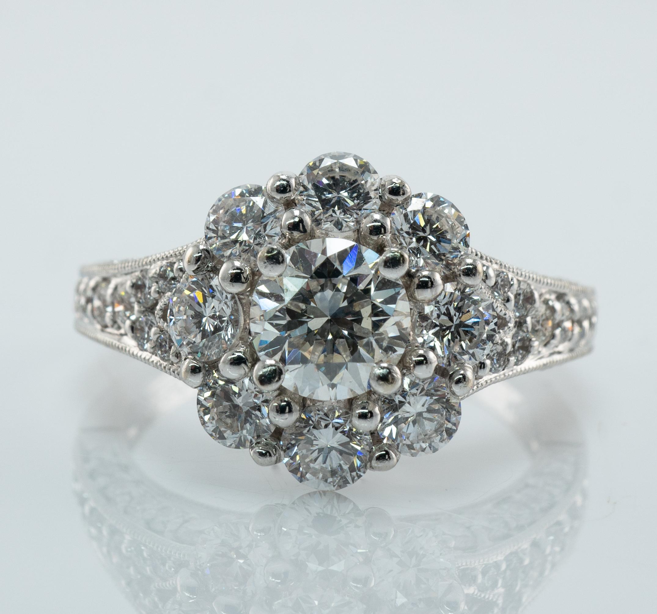 Natural Diamond Ring 14K White Gold Band Halo Engagement Wedding 2.00 TDW 

Natural Diamond Ring 14K White Gold Band Halo Engagement Wedding 2.00 TDW 

This estate engagement ring is made in solid 14K White Gold.
The center round brilliant cut