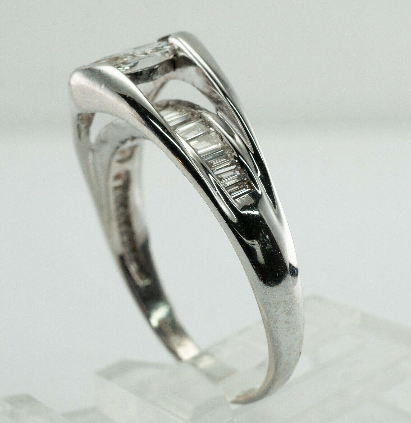 Natural Diamond Ring 14K White Gold Band Marquise Cut Engagement For Sale 6
