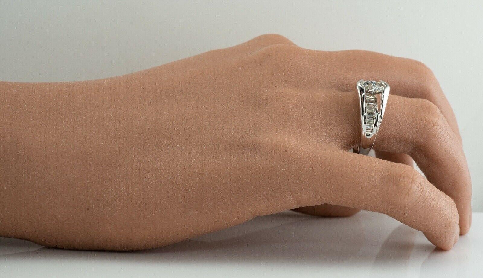 Natural Diamond Ring 14K White Gold Band Marquise Cut Engagement For Sale 5
