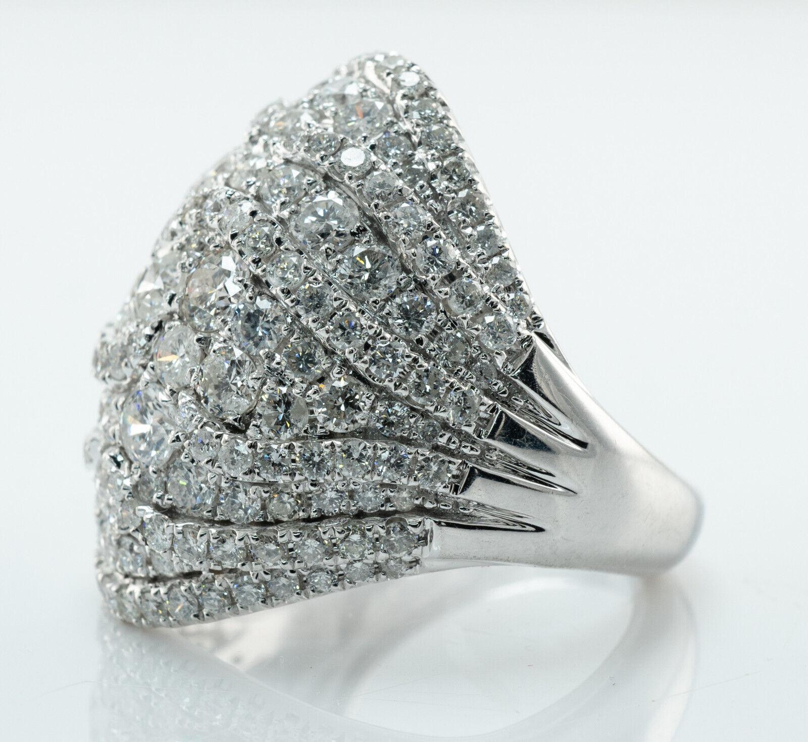 Diamond Ring 14K White Gold Cluster Cocktail 3.00ct TDW VJ In Good Condition For Sale In East Brunswick, NJ