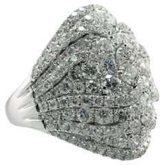 Diamond Ring 14K White Gold Cluster Cocktail 3.00ct TDW VJ