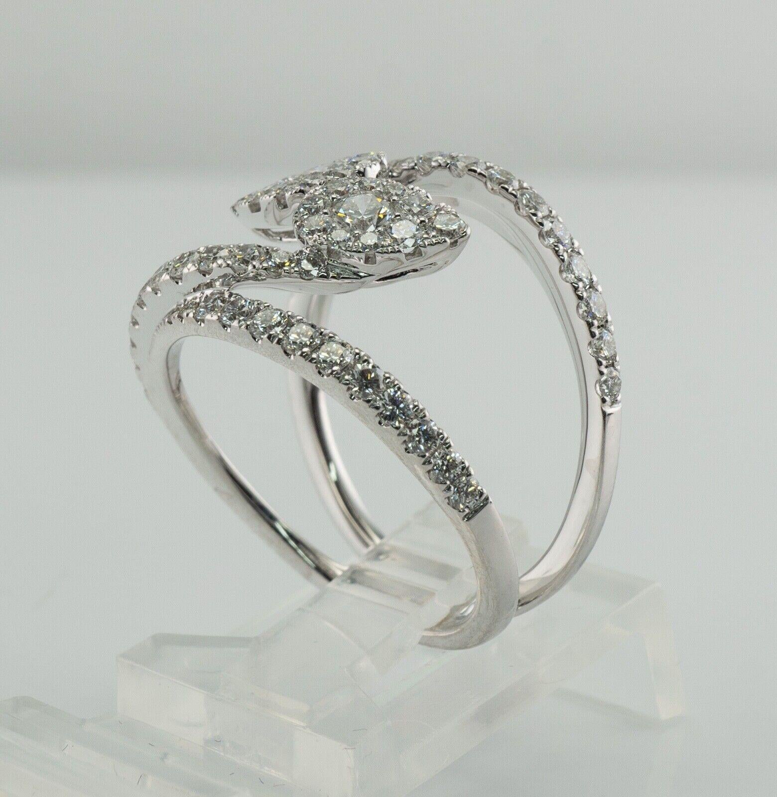 Diamant-Diamant-Ring 14K Weißgold Cocktail-Cluster 1,33cts TDW BEN im Angebot 7