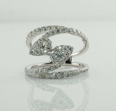 Diamond Ring 14K White Gold Cocktail Cluster 1.23cts TDW BEN
