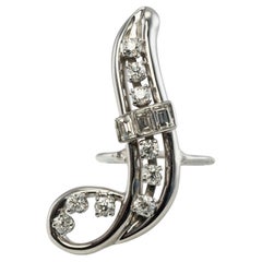 Diamantring 14K Weißgold Curved Vintage 1,70 TDW