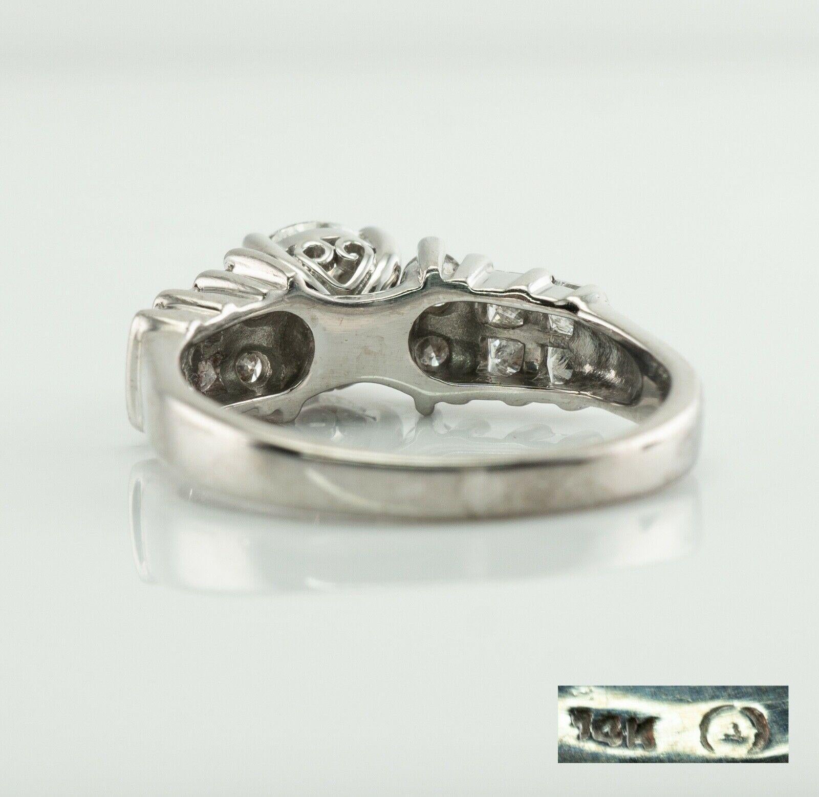 Women's Diamond Ring 14K White Gold Engagement Estate 1.80 TDW For Sale
