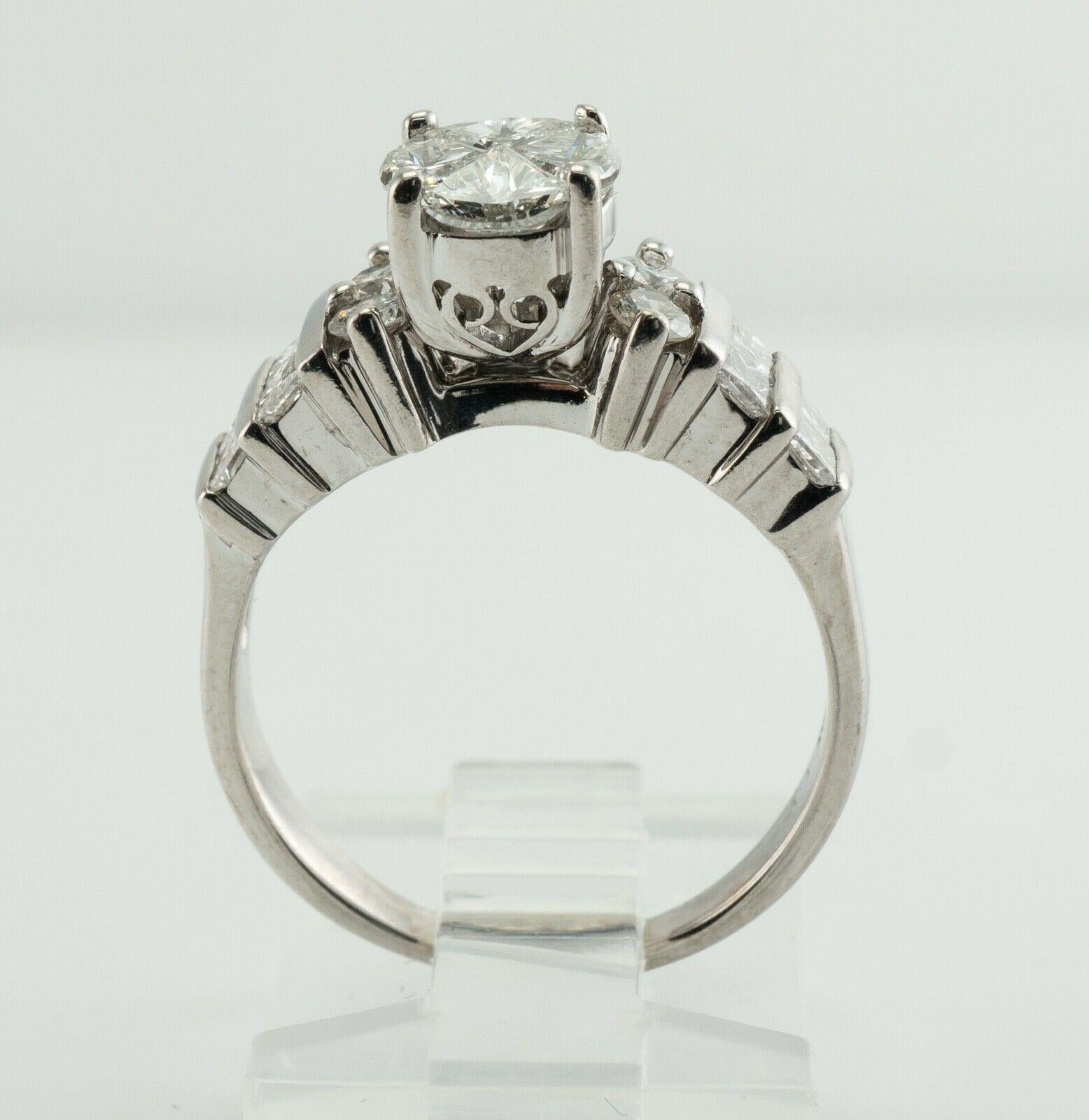 Diamond Ring 14K White Gold Engagement Estate 1.80 TDW For Sale 2