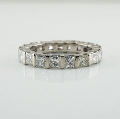 Natural Diamond Ring Geometric 18K White Gold 3.32 TDW
