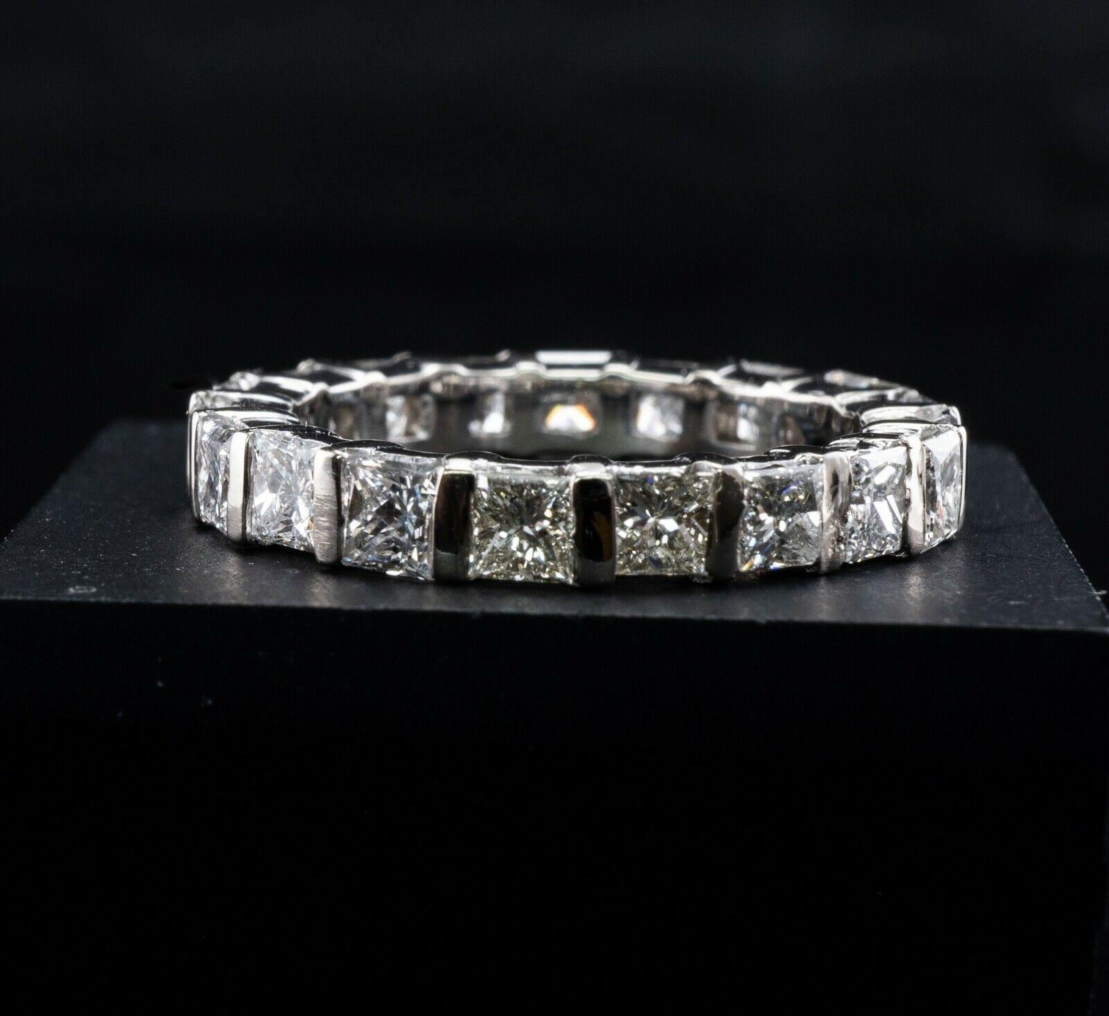 Natural Diamond Ring Geometric 18K White Gold 3.32 TDW For Sale 3