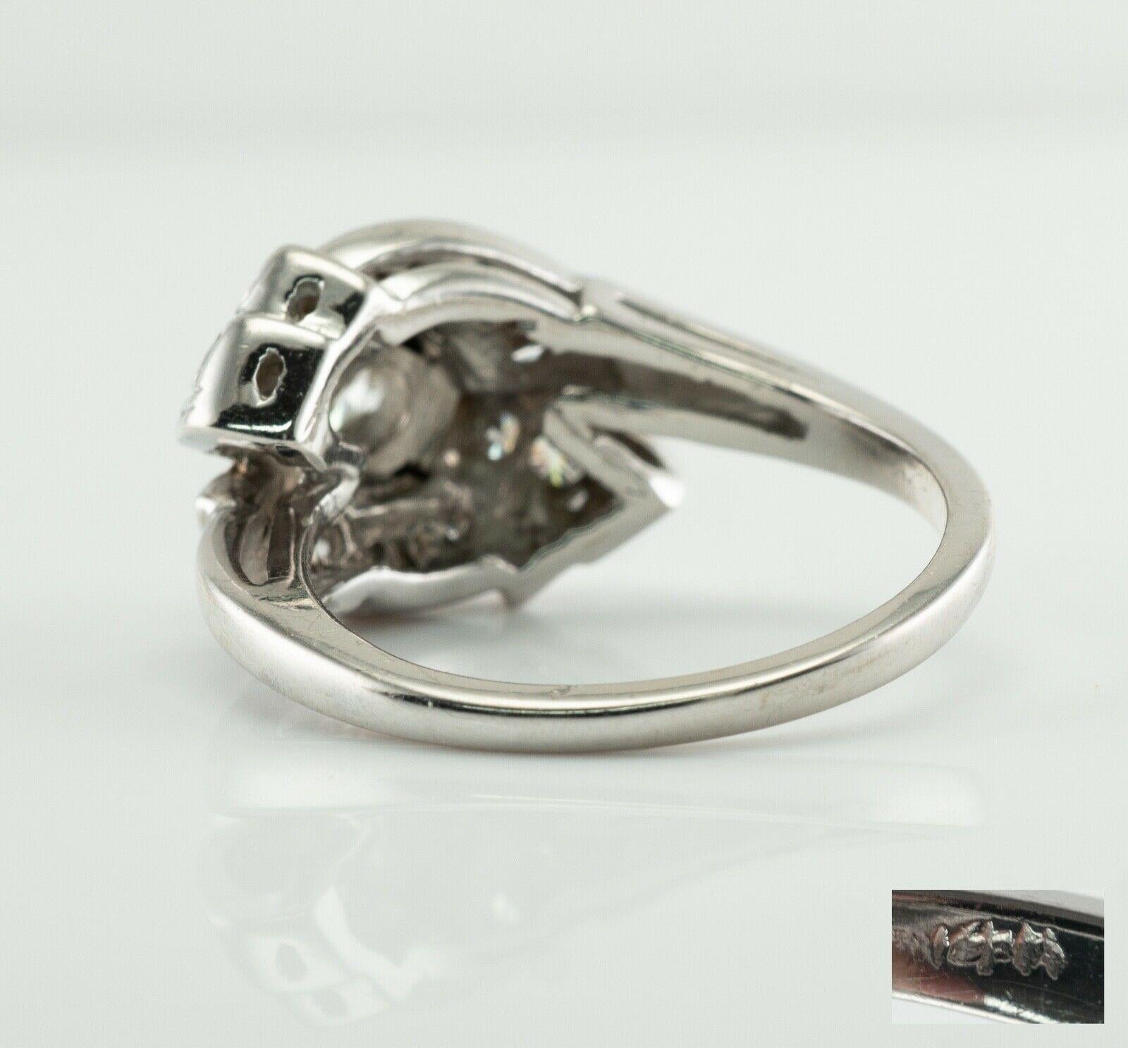 Donna Anello con diamanti in oro bianco 14K Vintage 1,20 TDW in vendita