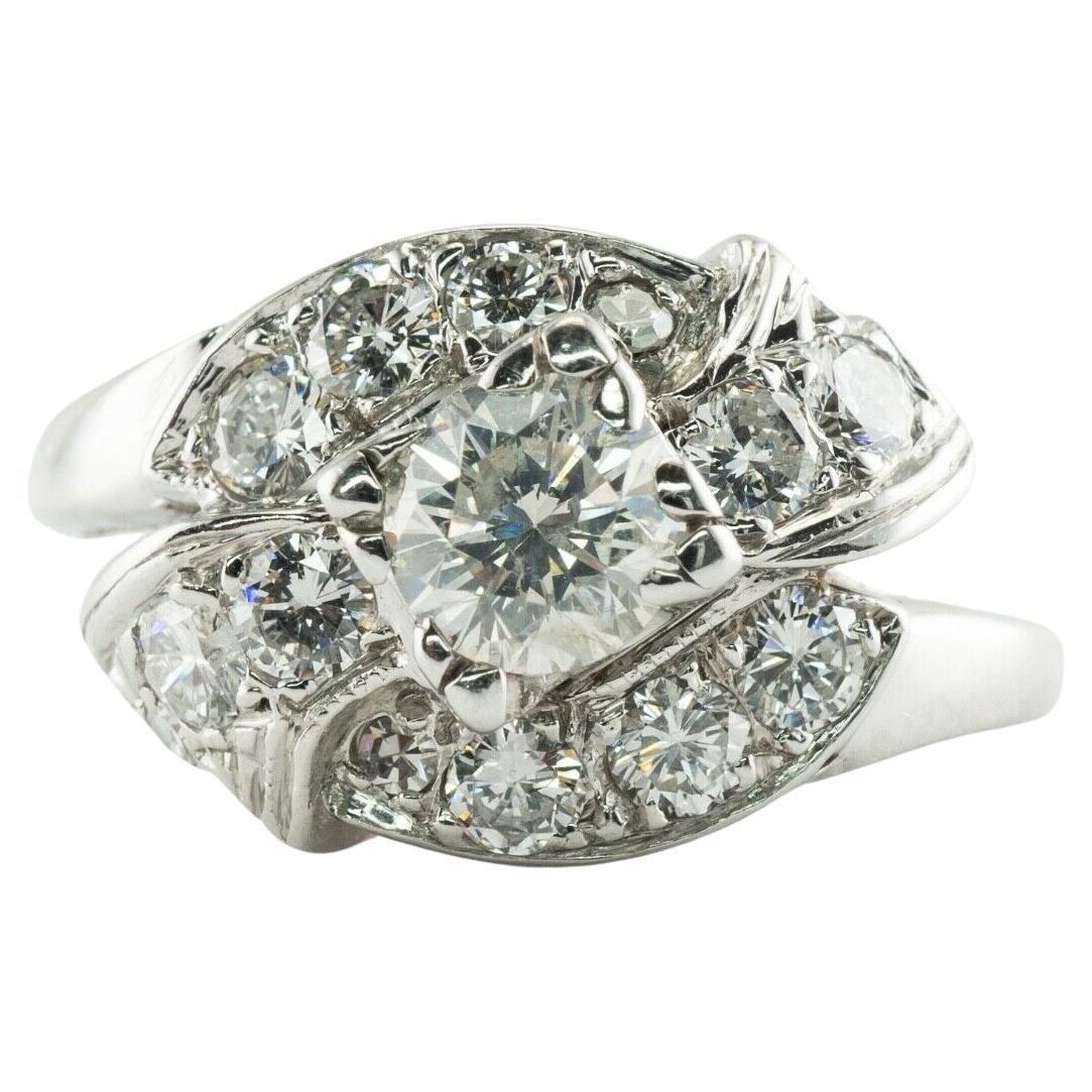 Diamond Ring Domed 14K Gold Band Vintage 1.20 TDW For Sale at 1stDibs