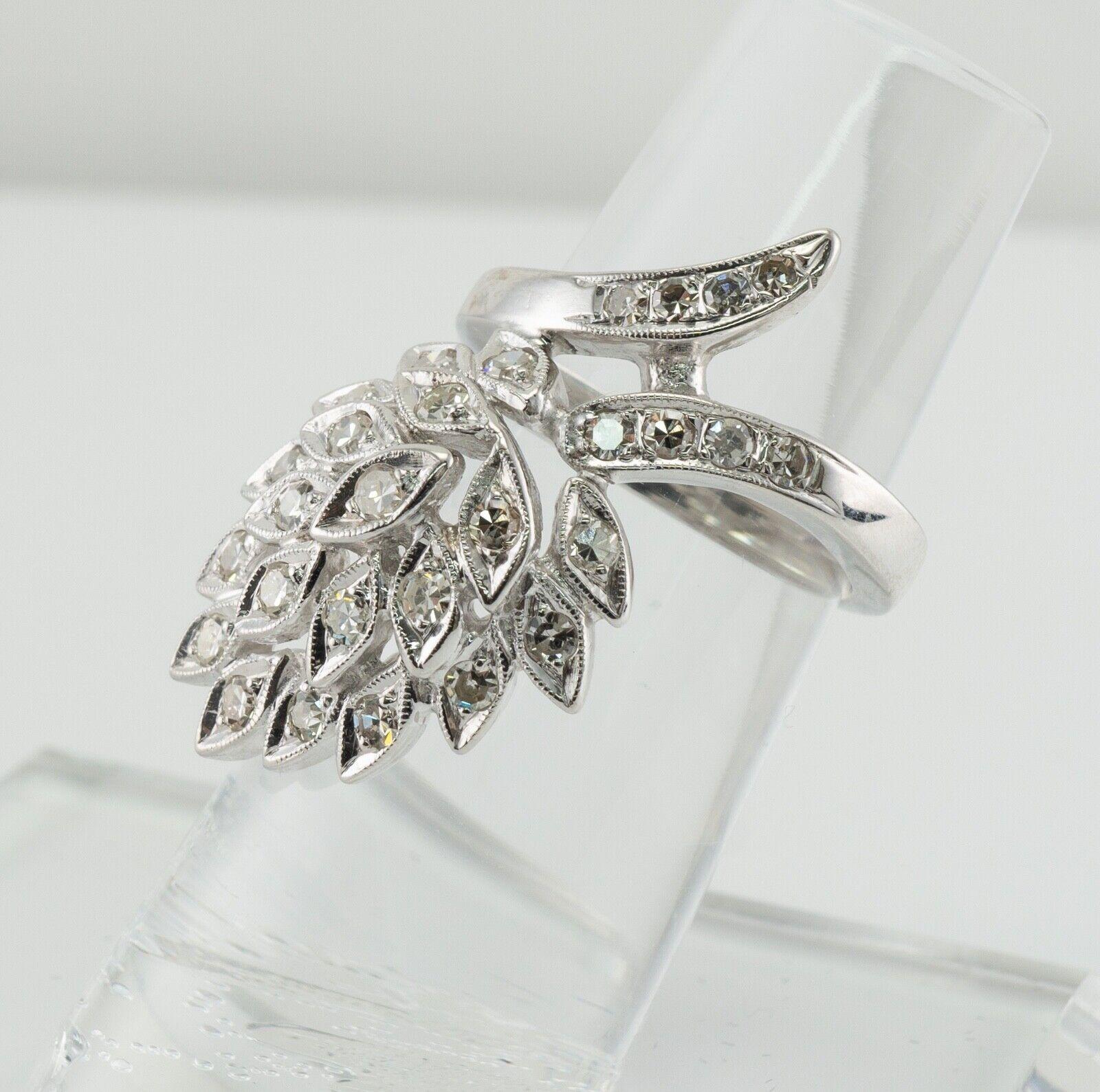 Diamant-Ring 14K Weißgold Vintage Cluster 1,24 TDW im Angebot 6