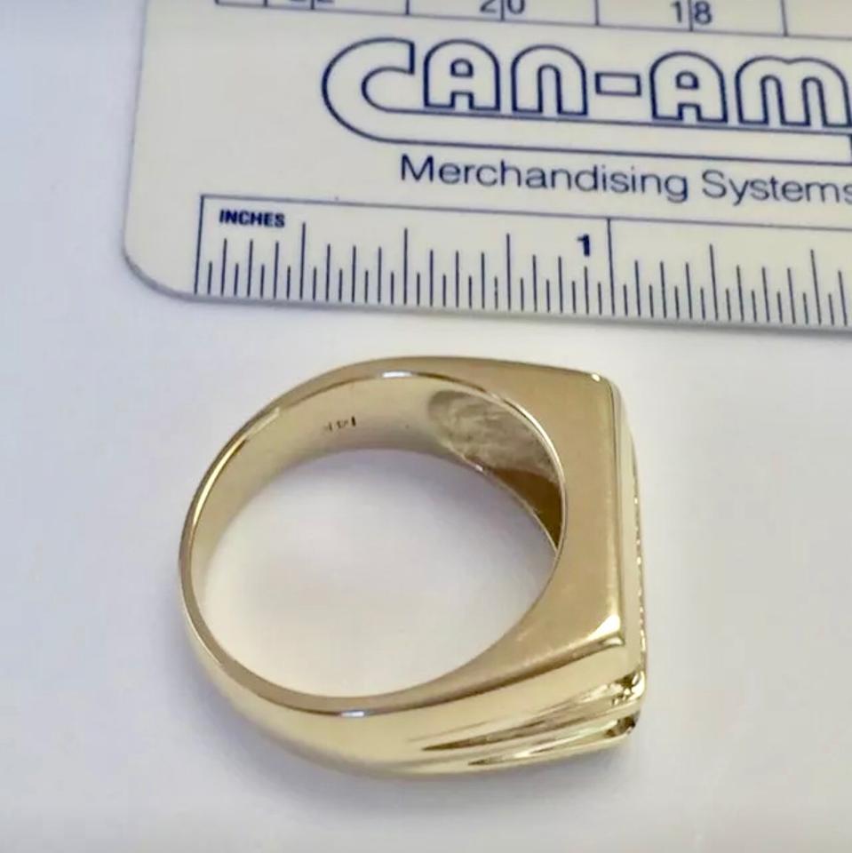 Bague en or jaune 14k diamant 2 TCW Princesse certifié unisexe en vente 5