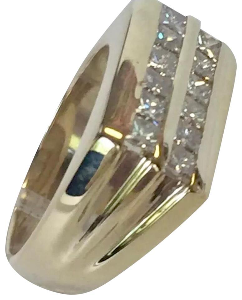 Bague en or jaune 14k diamant 2 TCW Princesse certifié unisexe Pour femmes en vente