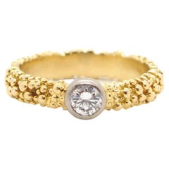 Anello con diamante in oro giallo bianco 18 carati di Albert Gold