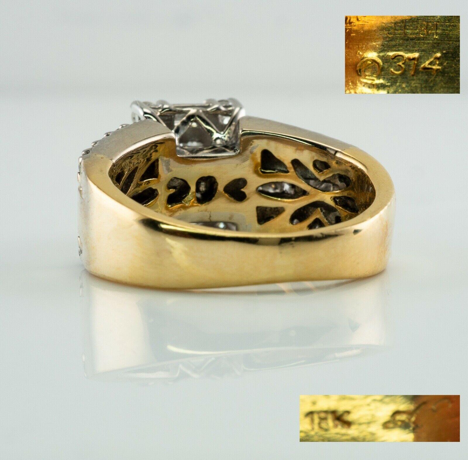 Women's Diamond Ring 18K Gold 2.29 TDW Cluster Engagement For Sale