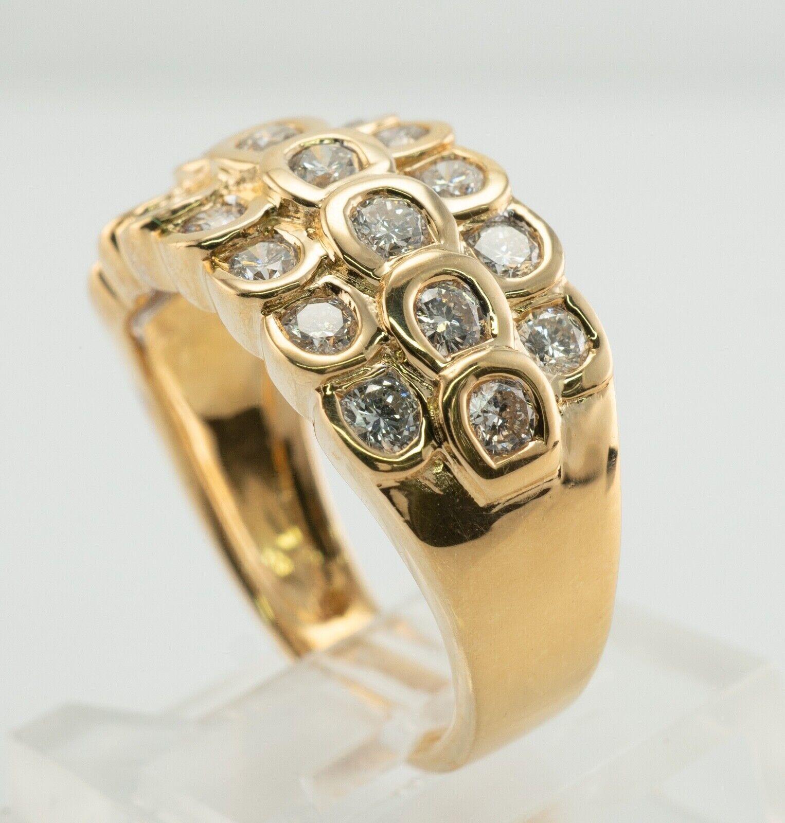 Diamond Ring 18K Gold Band 1.47 TDW Bubble For Sale 6