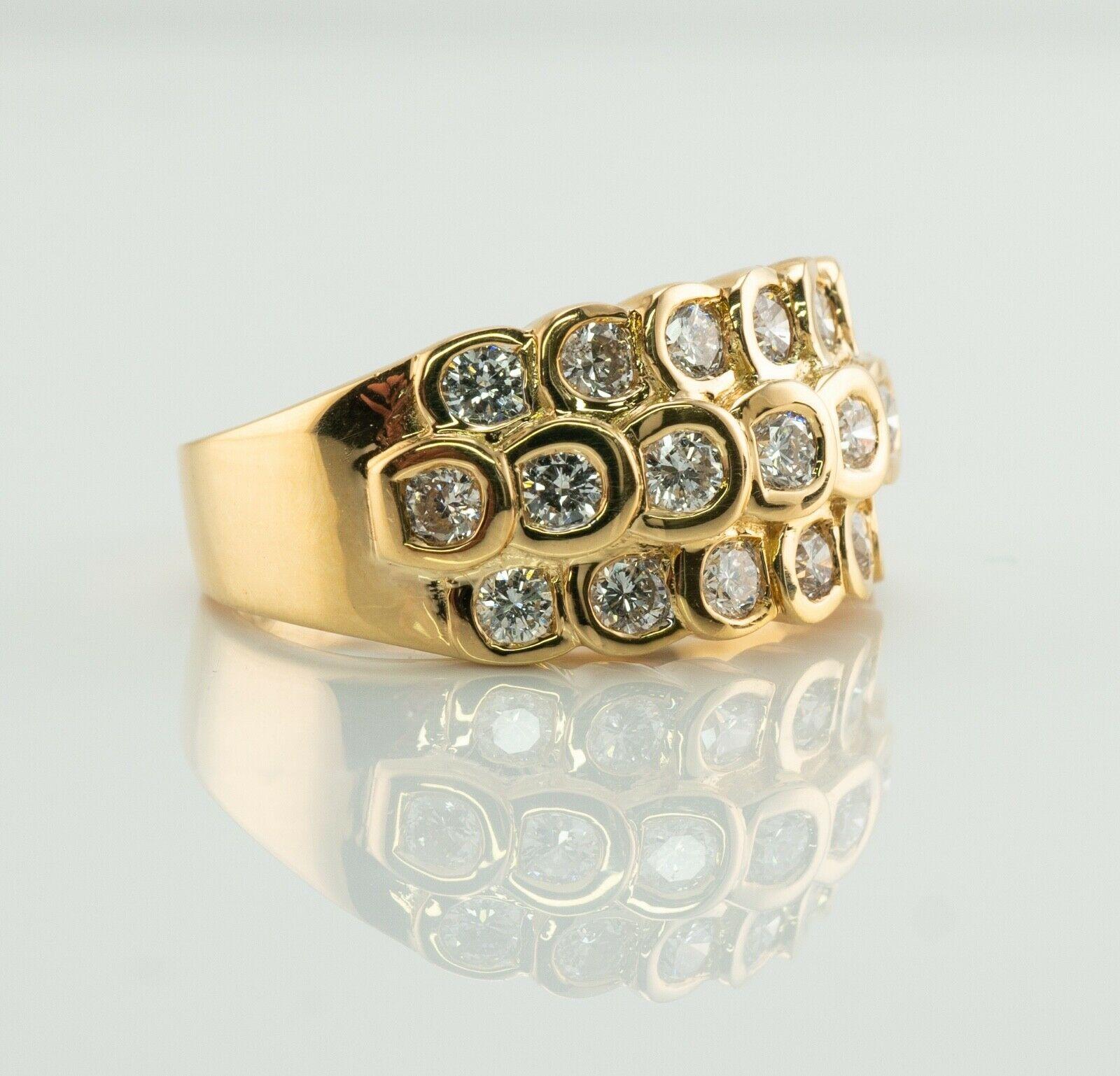 Diamond Ring 18K Gold Band 1.47 TDW Bubble For Sale 2