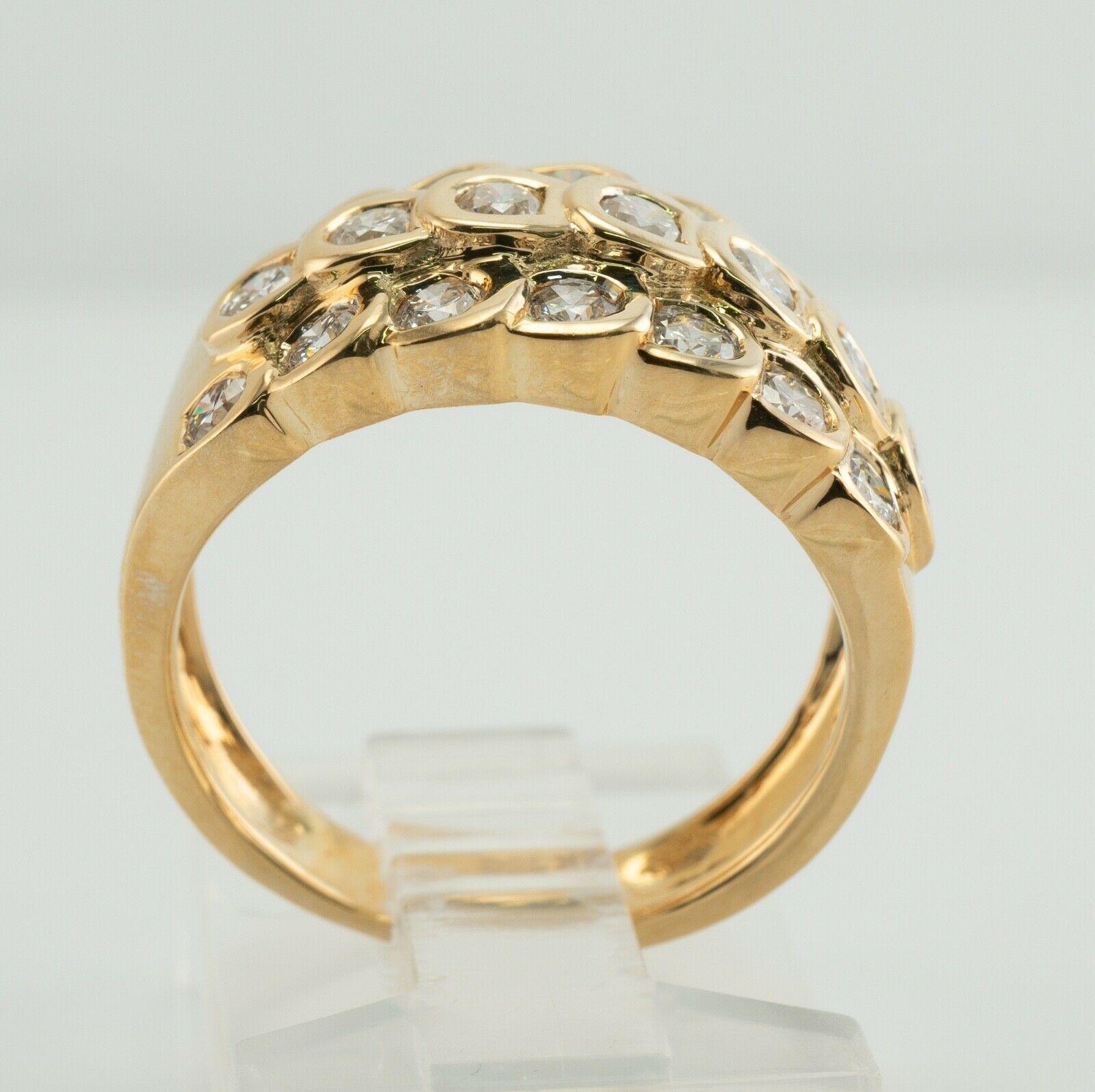 Diamond Ring 18K Gold Band 1.47 TDW Bubble For Sale 3