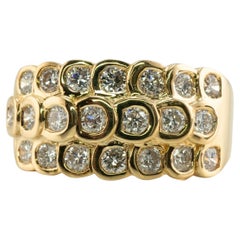 Diamond Ring 18K Gold Band 1.47 TDW Bubble