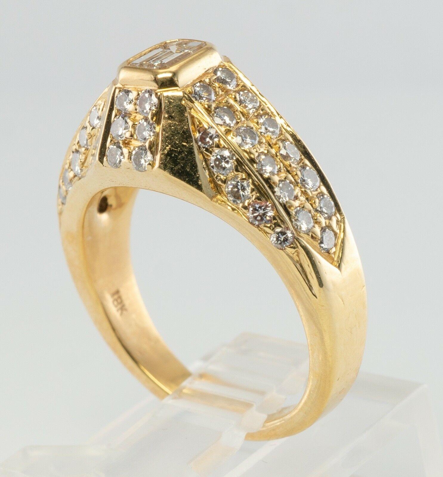 Bague à anneau géométrique en or 18 carats avec diamants 0,77 TDW en vente 7