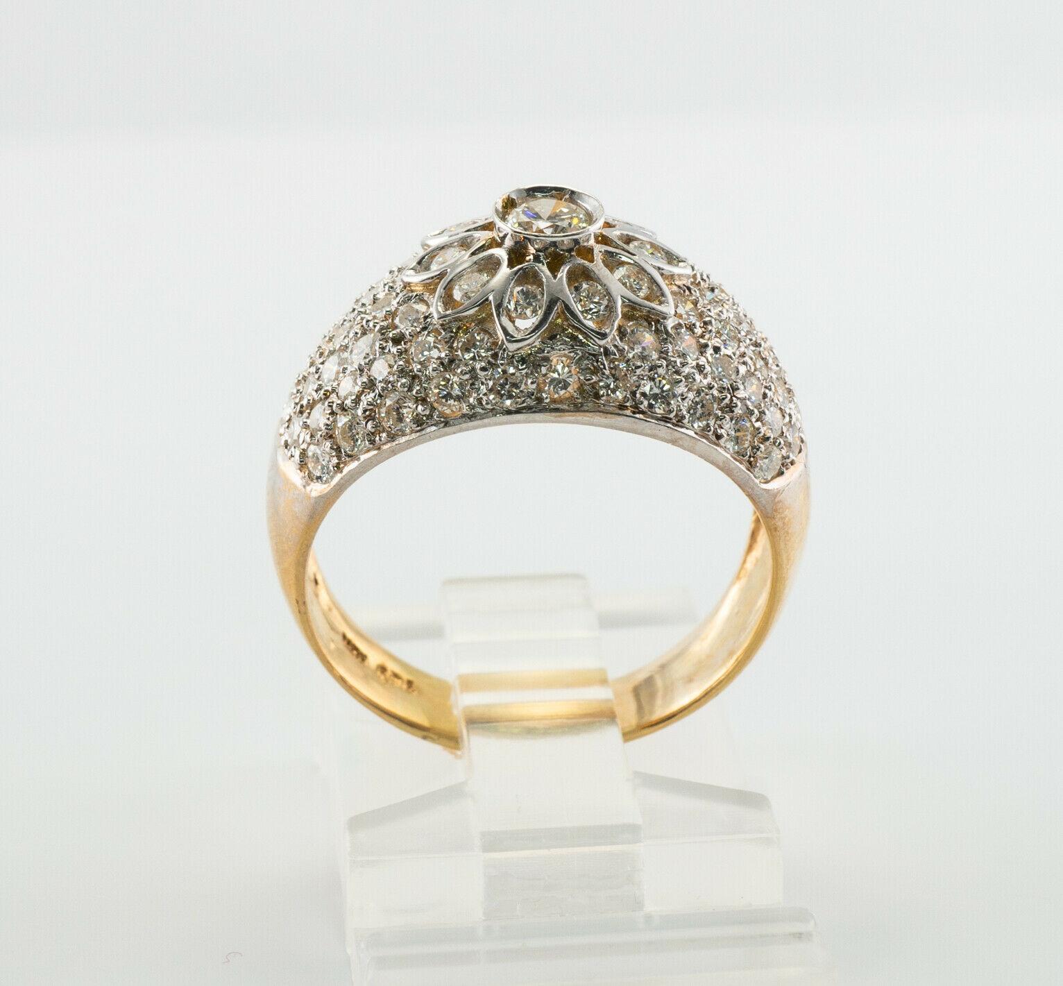 Diamond Ring 18K Gold Band Vintage Estate 1.27 TDW For Sale 5