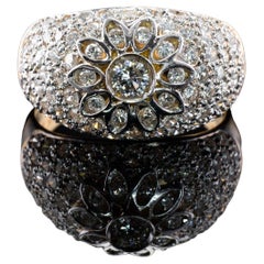 Anillo de diamantes de oro de 18 quilates Vintage Estate 1,27 TDW