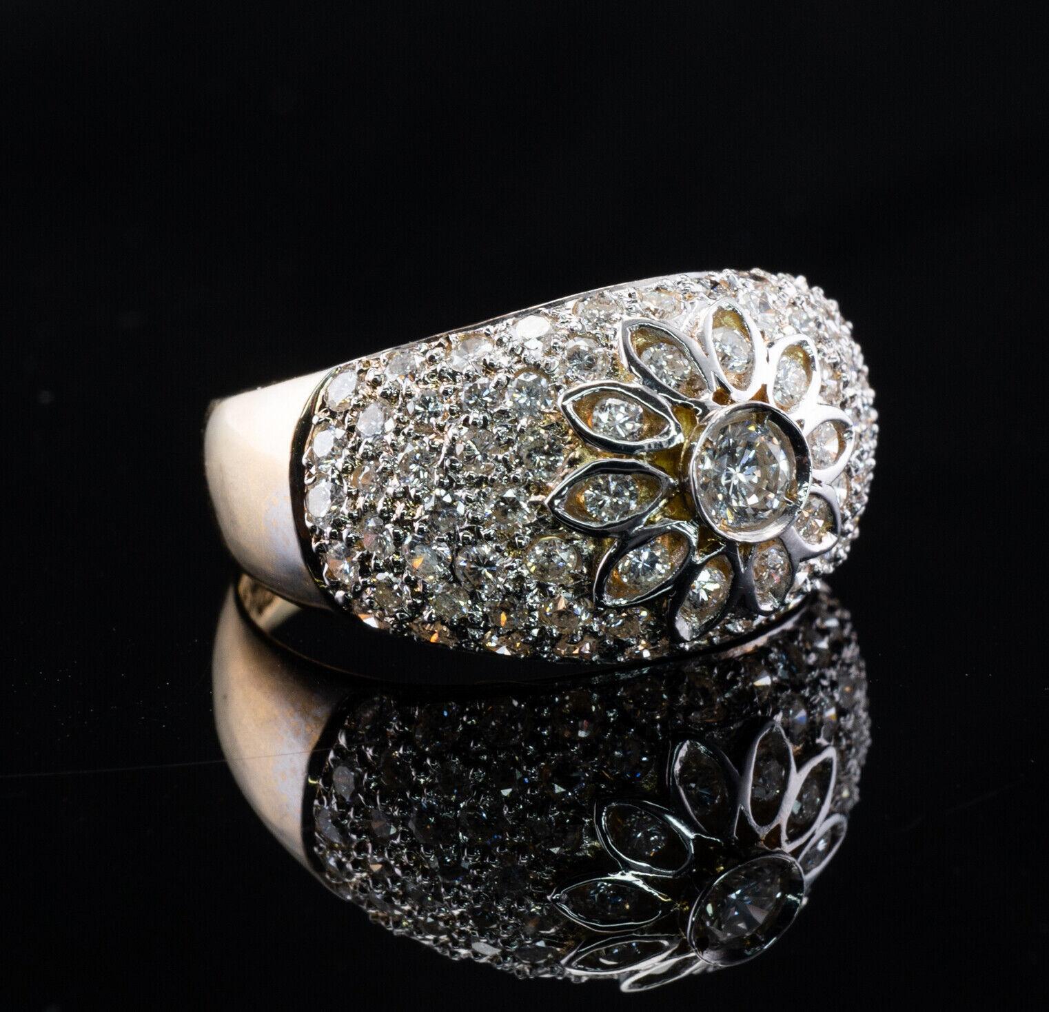 Taille ronde Bague diamant en or 18K Vintage Estate 1.27 TDW en vente