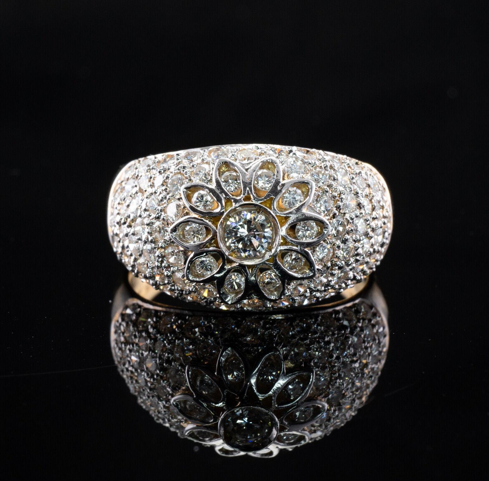 Bague vintage en or 18 carats avec diamants (1,27 ct. pt.) en vente 1