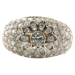 Anillo de diamantes de oro de 18 quilates Vintage Estate 1,27 TDW
