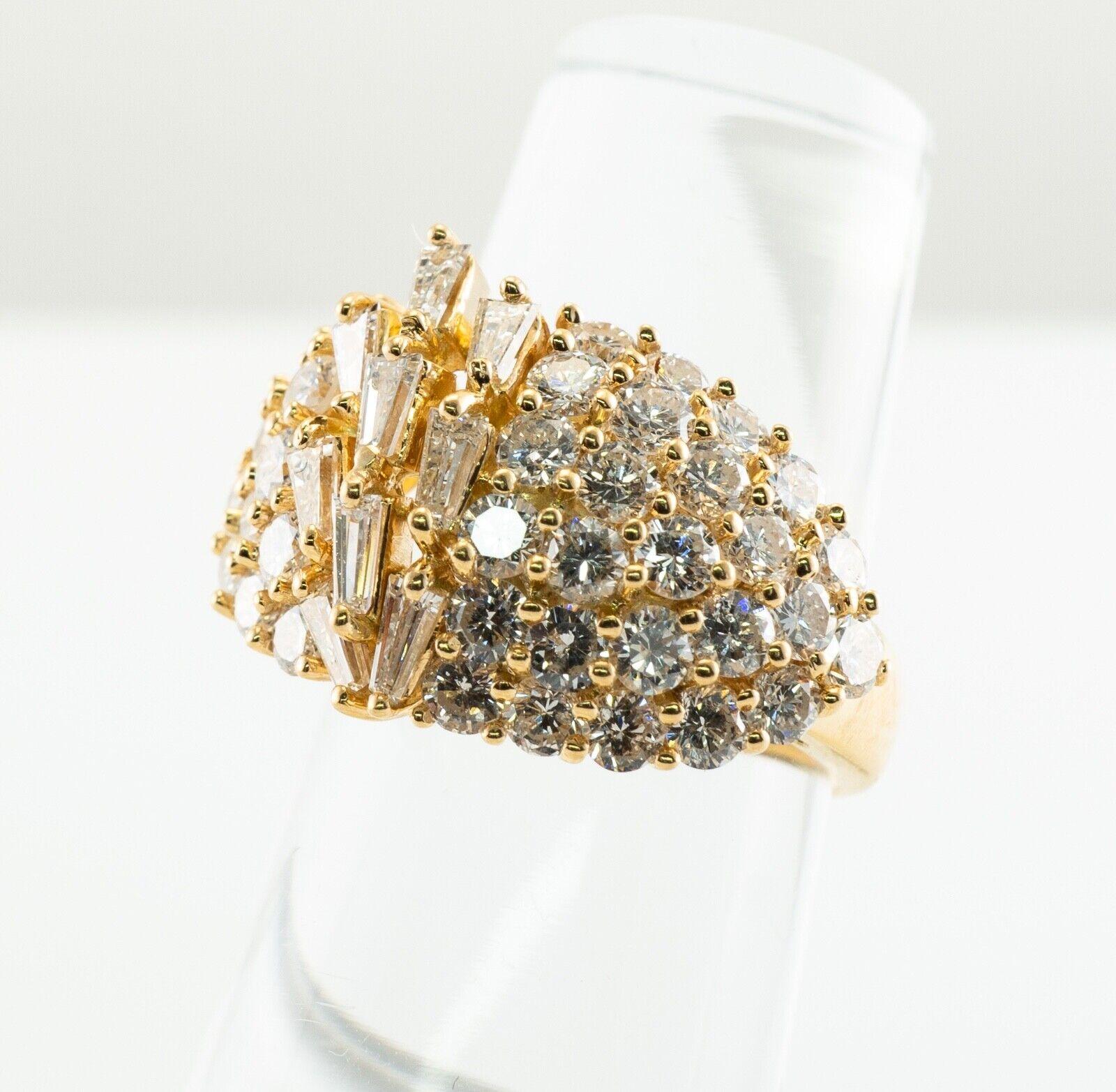 Diamant-Ring 18 Karat Gold Cluster Cocktail im Angebot 7