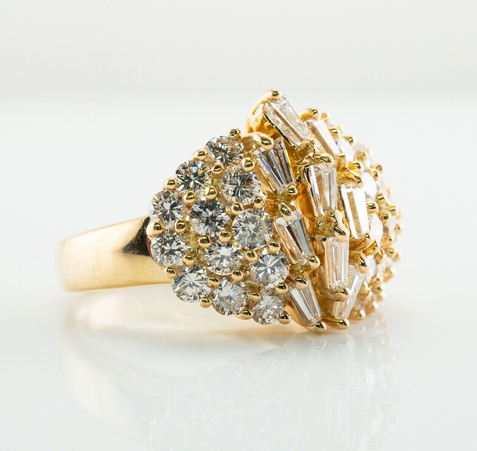 Diamant-Ring 18 Karat Gold Cluster Cocktail (Gemischter Schliff) im Angebot