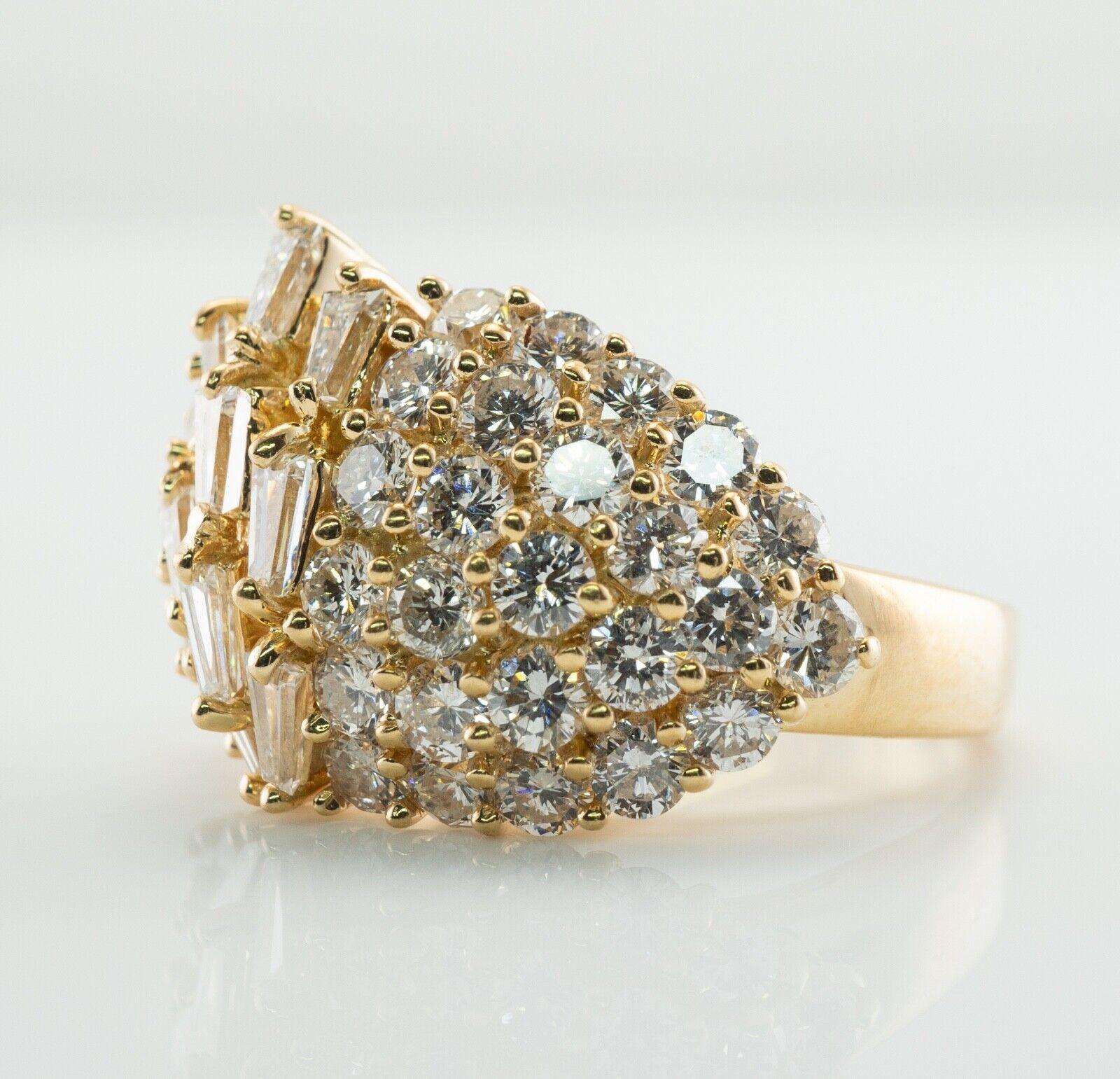 Diamond Ring 18K Gold Cluster Cocktail For Sale 1