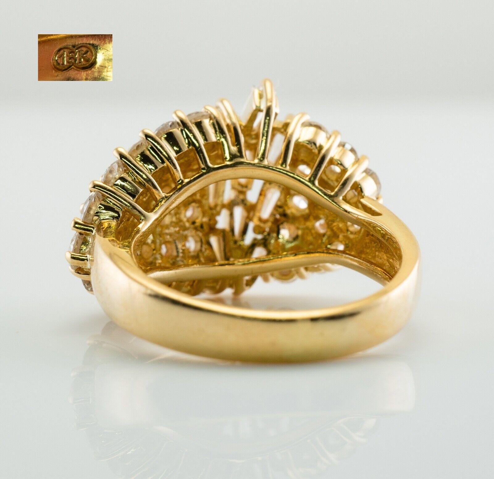 Diamant-Ring 18 Karat Gold Cluster Cocktail im Angebot 3