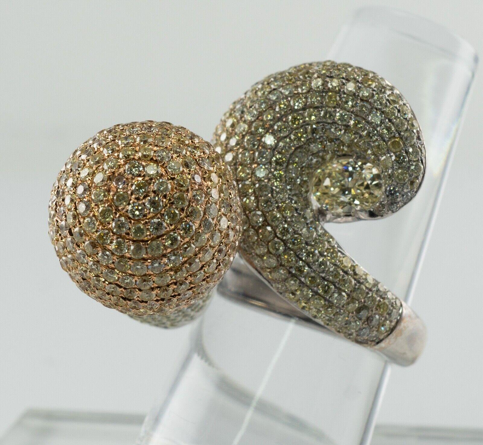 Diamant-Ring 18K Gold Cocktail Open Design Statement Huge & Unusual 7,15 TDW im Angebot 6