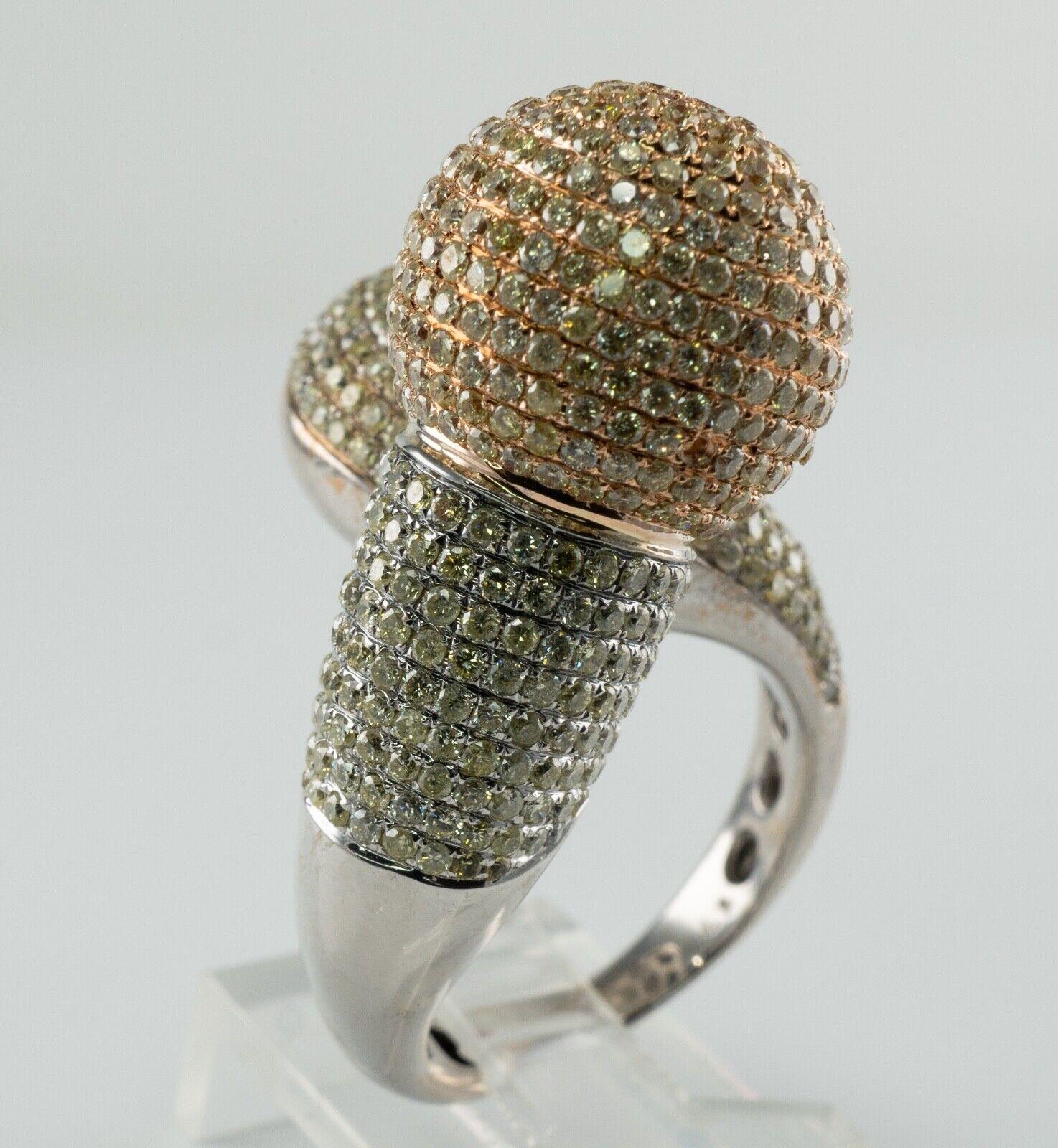 Diamant-Ring 18K Gold Cocktail Open Design Statement Huge & Unusual 7,15 TDW im Angebot 2