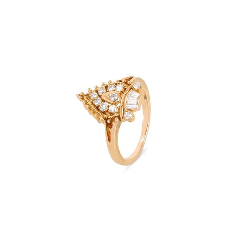 Anello con diamante in oro 18 carati in vendita 1