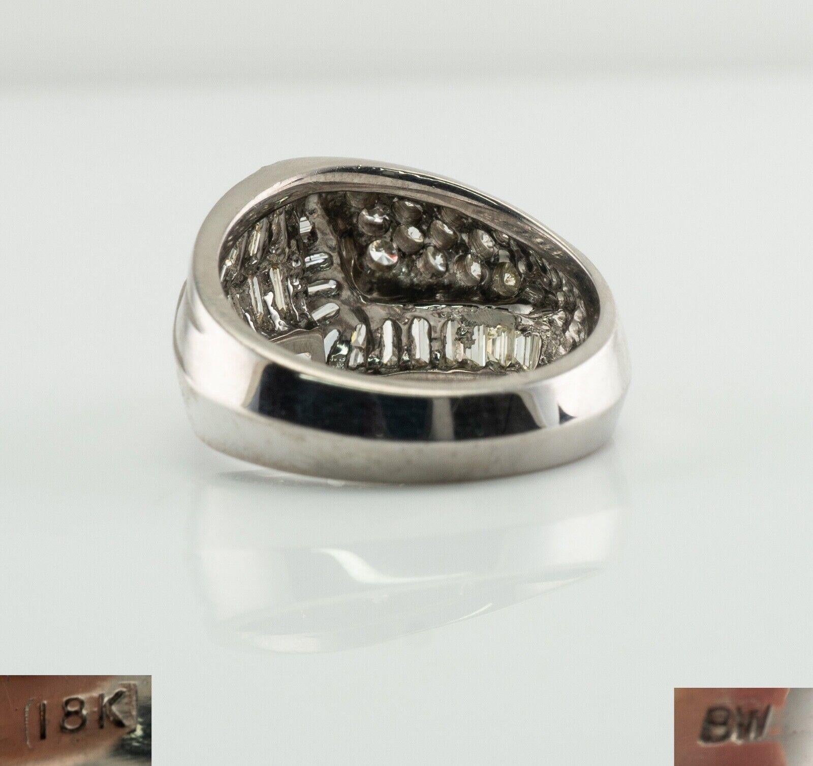 Diamantring, 18 Karat Weißgold, Nachlass, 1,46 TDW Damen im Angebot