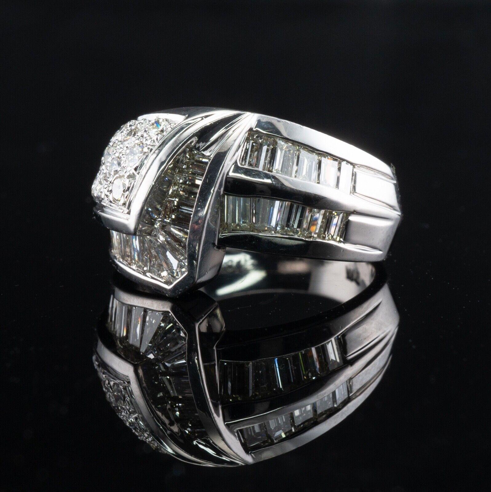 Diamond Ring 18K White Gold Band Estate 1.46 TDW For Sale 1