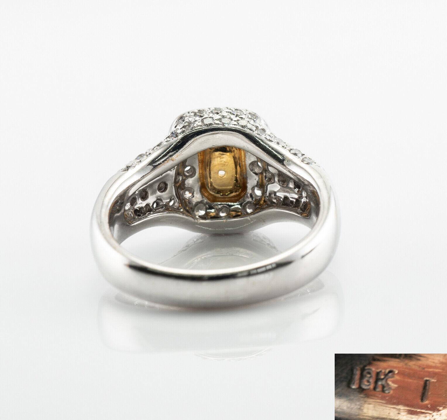 Diamond Ring 18K White Gold Band Vintage Estate 3.10 TDW Engagement For Sale 6