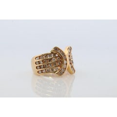 Diamond Ring. 18k Yellow Gold 1CTW Diamond Ring. Double C X Crossover Channel