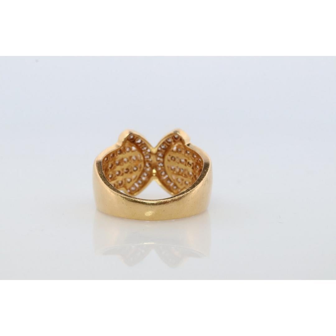 Diamond Ring. 18k Yellow Gold 1CTW Diamond Ring. Double C X Crossover Channel In Good Condition For Sale In Port Charlotte, FL