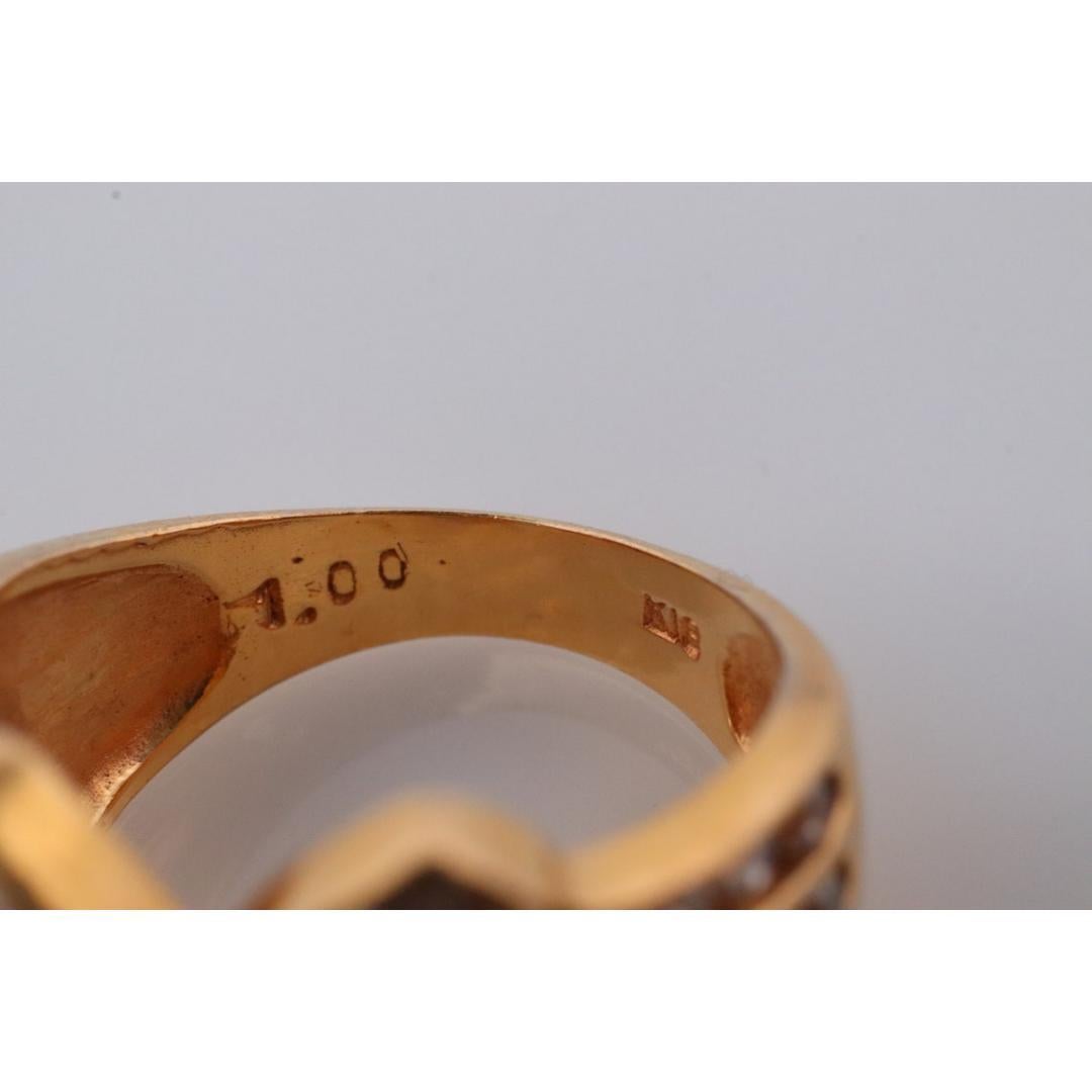 Women's Diamond Ring. 18k Yellow Gold 1CTW Diamond Ring. Double C X Crossover Channel For Sale