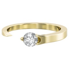 Diamond Ring 18K Yellow Gold Cuff Dot Collection