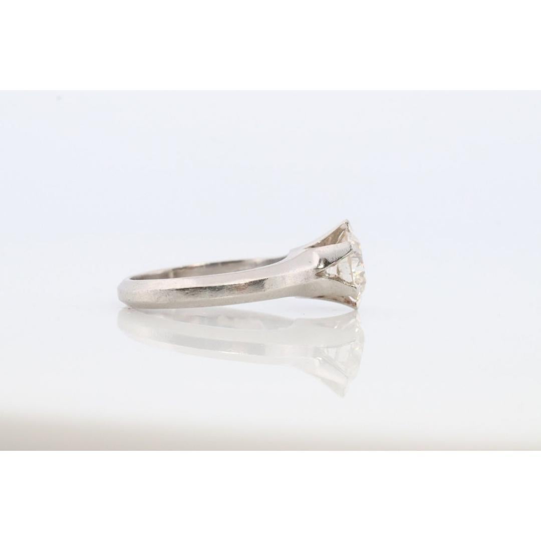 Diamantring. 1 Karat Diamant Solitär Platinring. PT850 Plat Großer Diamant Damen im Angebot