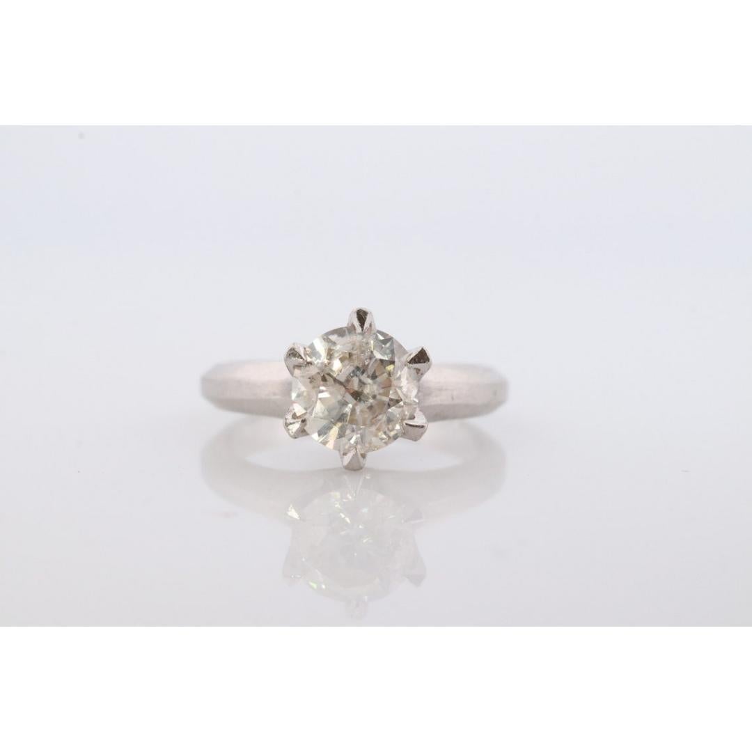 Diamantring. 1 Karat Diamant Solitär Platinring. PT850 Plat Großer Diamant im Angebot 1
