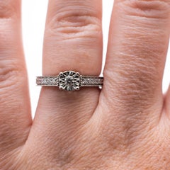 Diamond Ring .40 Carats Silver