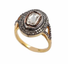 Diamond Ring 925 Silver Rosecut Diamond Handmade Ring Natural Polki Diamond Ring