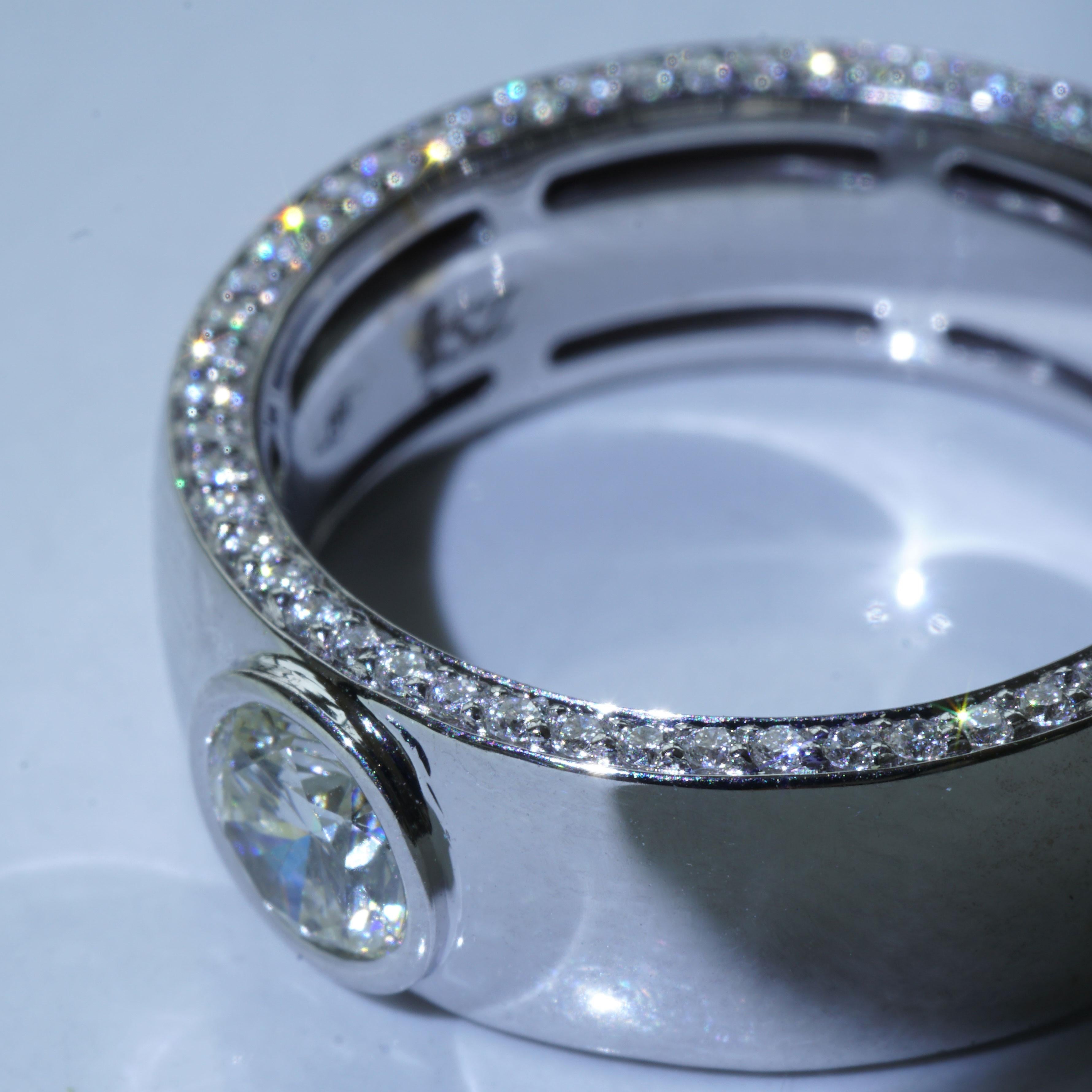 IGI-zertifizierter halber Karat-Diamantring mit ca. 0,56 Karat TW / VS  Handgefertigt in Italien im Angebot 4